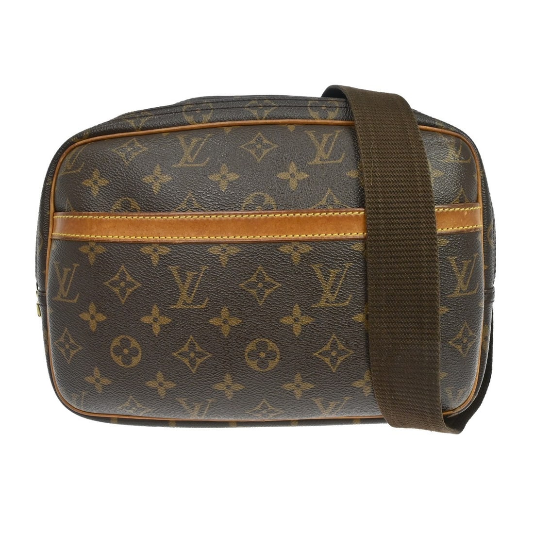 Louis Vuitton Reporter PM Monogram Crossbody Bag M45254: Louis Vuitton Reporter PM Monogram Crossbody Bag M45254 Vintage Louis Vuitton Reporter PM messenger shoulder bag in brown Monogram canvas and leather. This small bag features a zip closure, adjustable