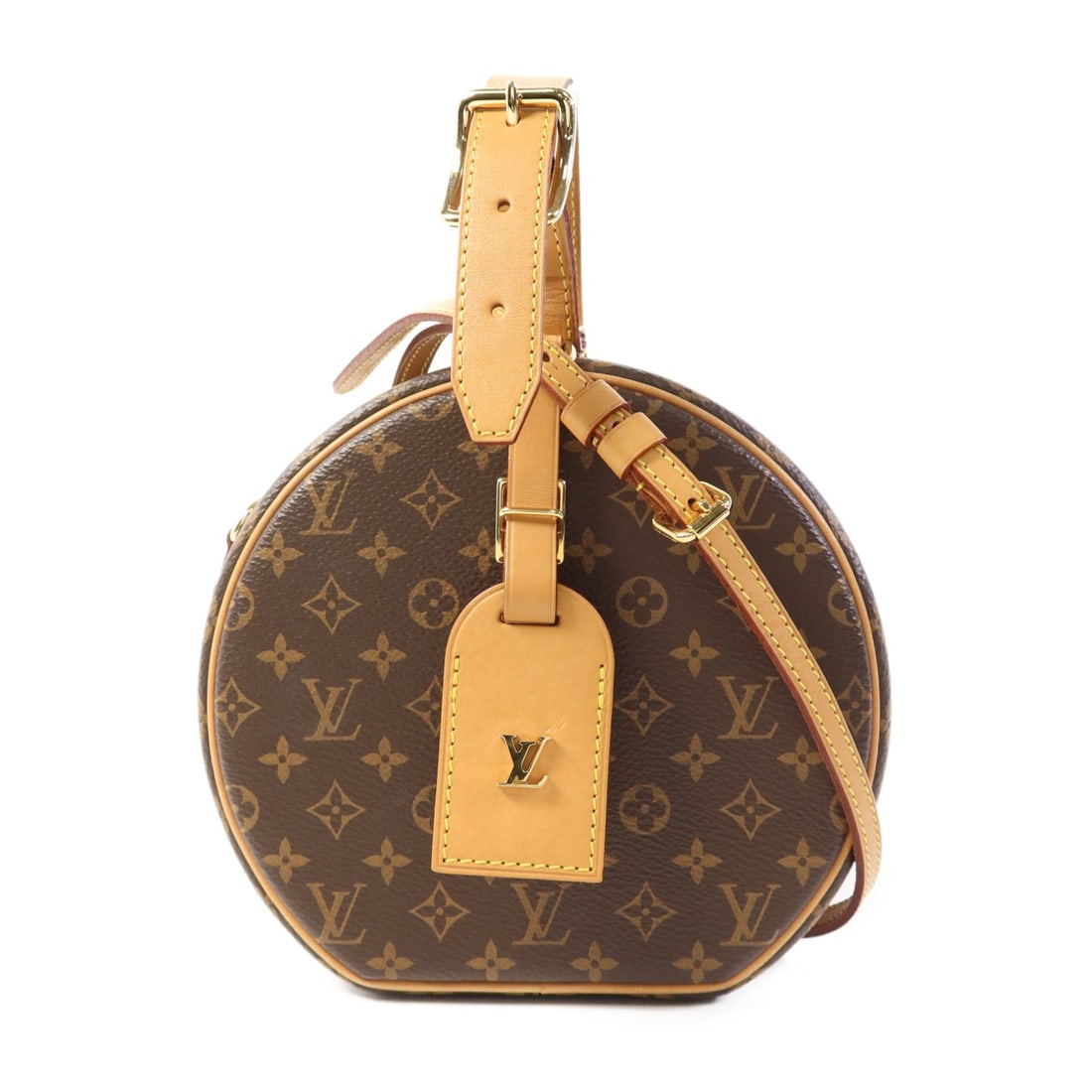 Louis Vuitton Petite Boite Chapeau 2 Way Bag Monogram M43514: Louis Vuitton Petite Boite Chapeau 2 Way Bag Monogram M43514 Louis Vuitton Petite Boite Chapeau 2 Way Shoulder Bag in brown Monogram x PVC coated canvas, made in France. This women's bag features a 2-