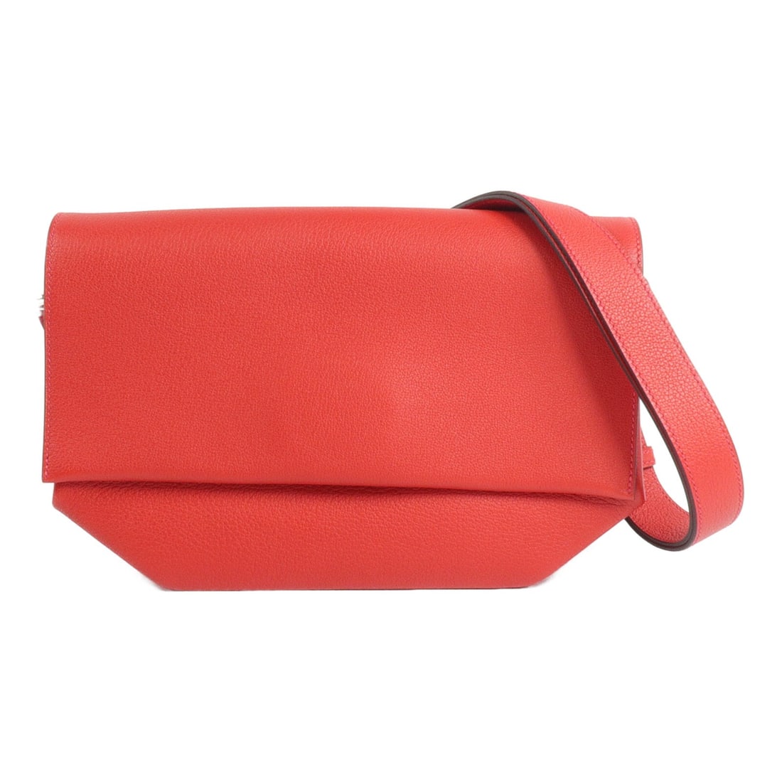 Hermes Opli 28 Novillo Leather Shoulder Bag PHW Geranium Rose Azalee: Hermes Opli 28 Novillo Leather Shoulder Bag PHW Geranium Rose Azalee A shoulder bag in Novillo leather with a Geranium/Rose Azalee colorway. It features a magnetic pocket and comes with storage bags. 