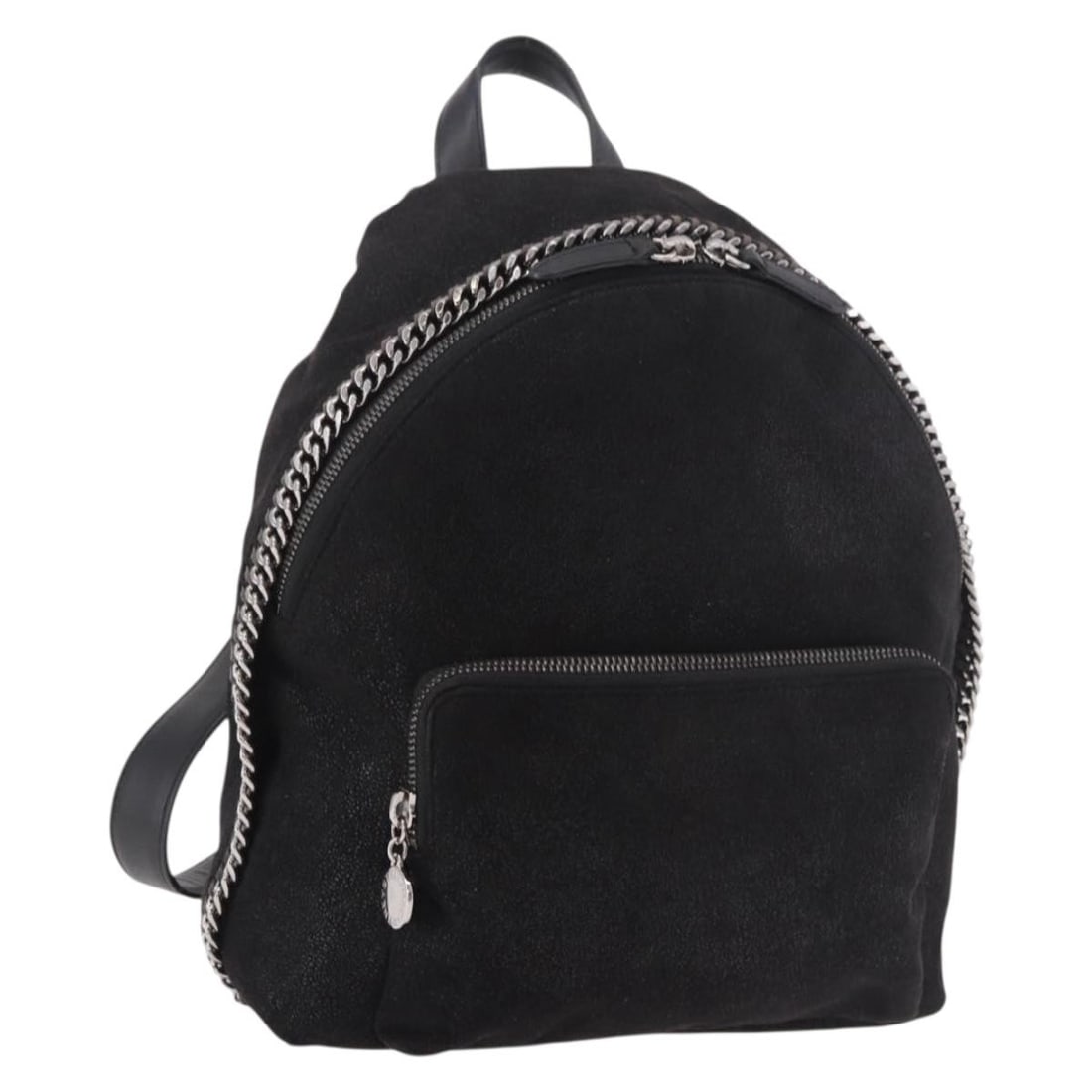 Stella MacCartney Falabella Black Silver Polyester Backpack Italy: Stella MacCartney Falabella Black Silver Polyester Backpack Italy Authentic Stella McCartney Falabella backpack in black and silver polyester. This women's backpack shows reasonable wear and tear