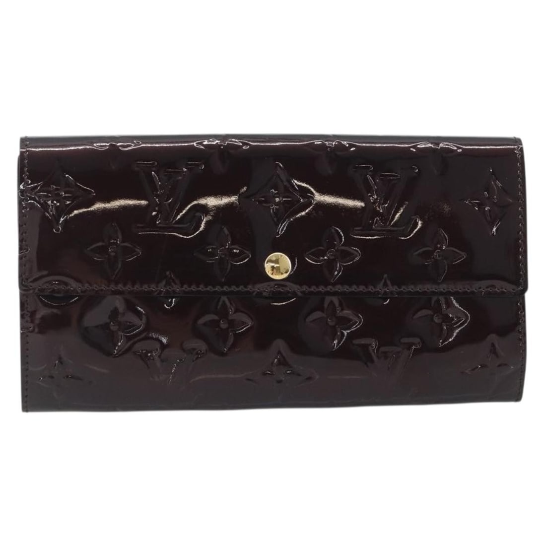 Louis Vuitton Sarah Wallet Burgundy Patent Leather: Louis Vuitton Sarah Wallet Burgundy Patent Leather Louis Vuitton Sarah wallet in burgundy Monogram Vernis patent leather. Made in France, this piece shows overall good condition with light wear and ma