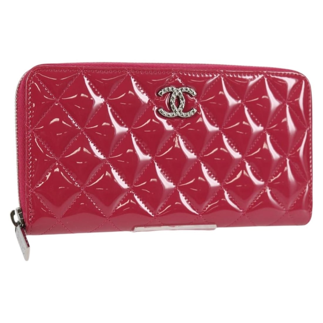 CHANEL Matelasse Brilliant Long Wallet Enamel Pink Silver Auth Spain: CHANEL Matelasse Brilliant Long Wallet Enamel Pink Silver Auth Spain Elevate your accessory collection with the CHANEL Matelasse Brilliant Long Wallet, a stunning piece crafted from high-quality ename