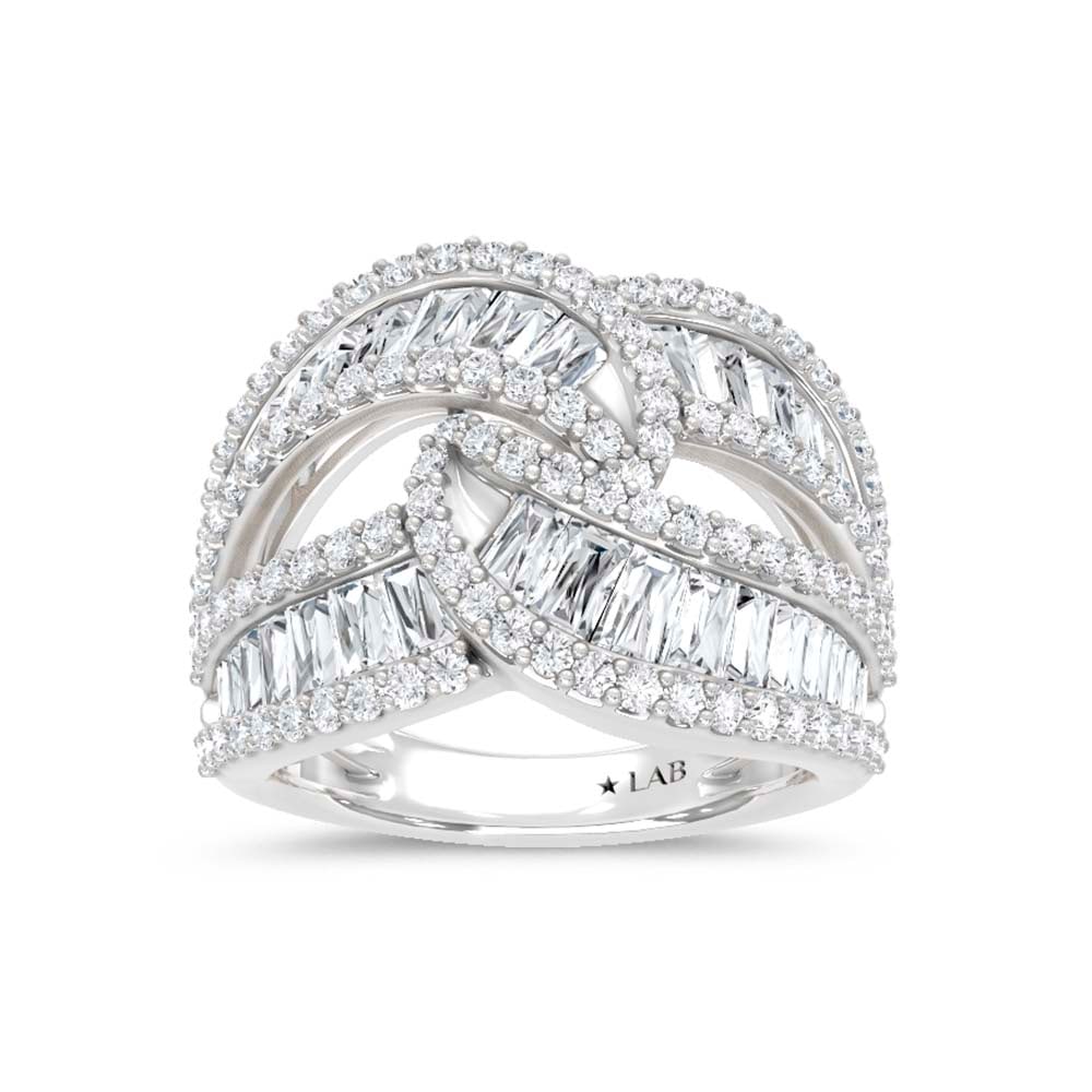 14K White Gold Lab Grown Diamond 2 3/4 Ct.Tw. Fashion Ring: 14K White Gold Lab Grown Diamond 2 3/4 Ct.Tw. Fashion Ring 14k White Gold Stone Color: D-f Stone Clarity: Vs Each ring is presented in standard size 6.5. Complimentary resizing is available between si
