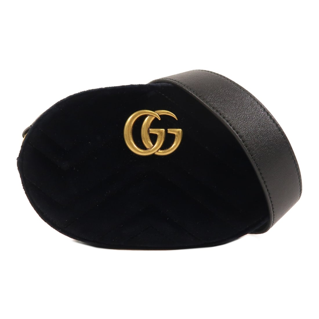 Gucci 476434 GG Marmont velvet belt bag black: Gucci 476434 GG Marmont velvet belt bag black This Gucci GG Marmont waist bag is crafted in black velvet and features a shoulder strap for wear as a waist or crossbody style bag. It is identified by m