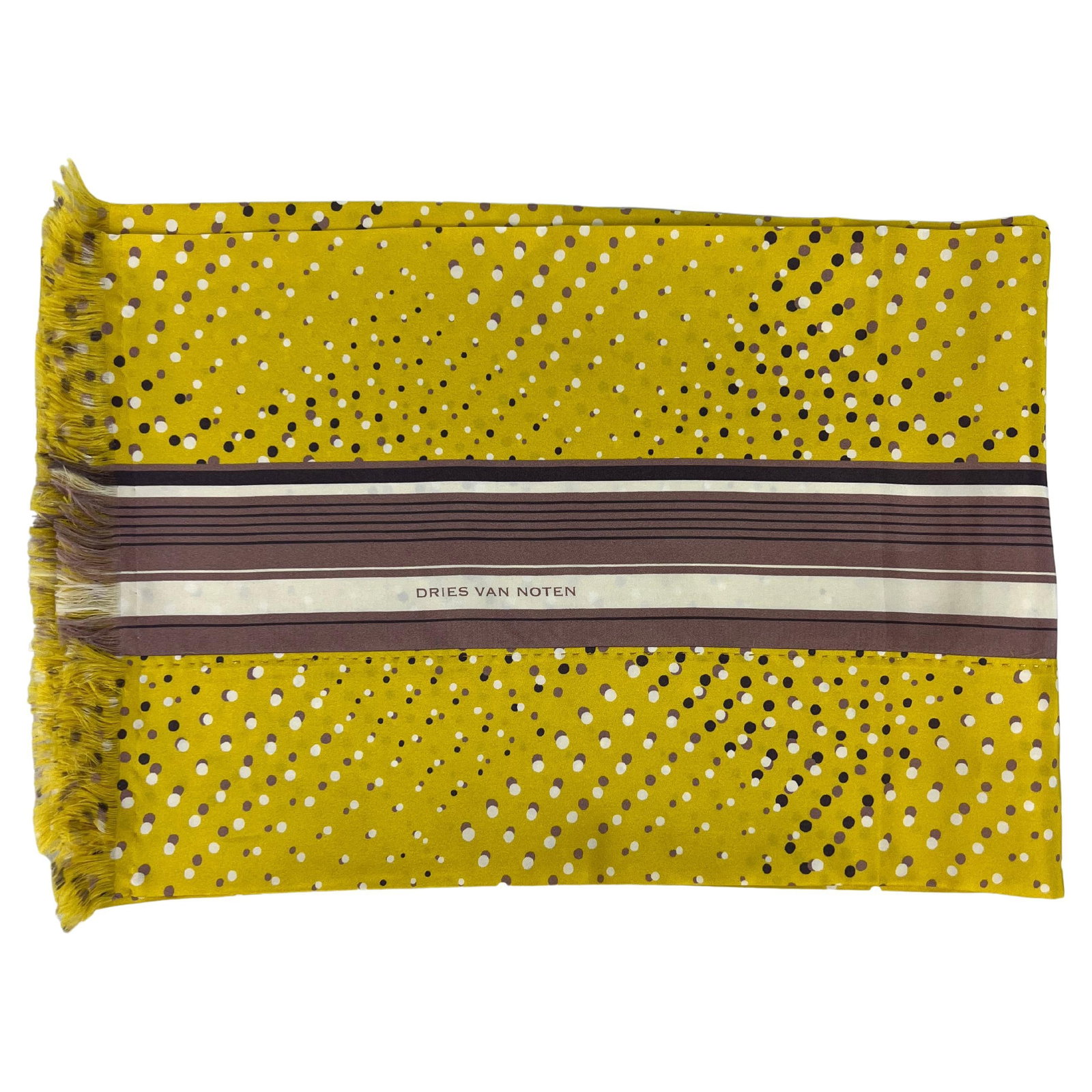 Dries van Noten Geometric Print Silk Scarf with Fringe (1 of 4)