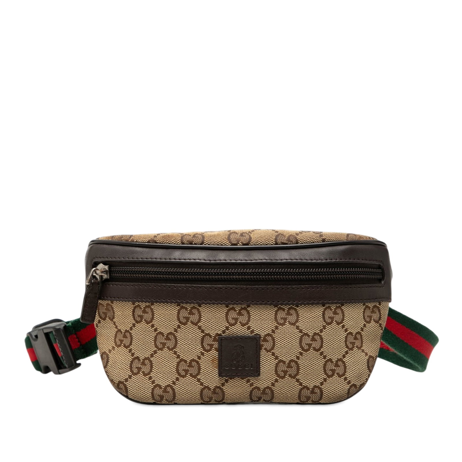 Gucci Childrens GG Canvas Waist Bag with Web Strap: Gucci Childrens GG Canvas Waist Bag with Web Strap Gucci Childrens GG Canvas Web Belt Bag with a canvas body, adjustable flat web waist strap, front zip closure, and an interior slip pocket. Condition