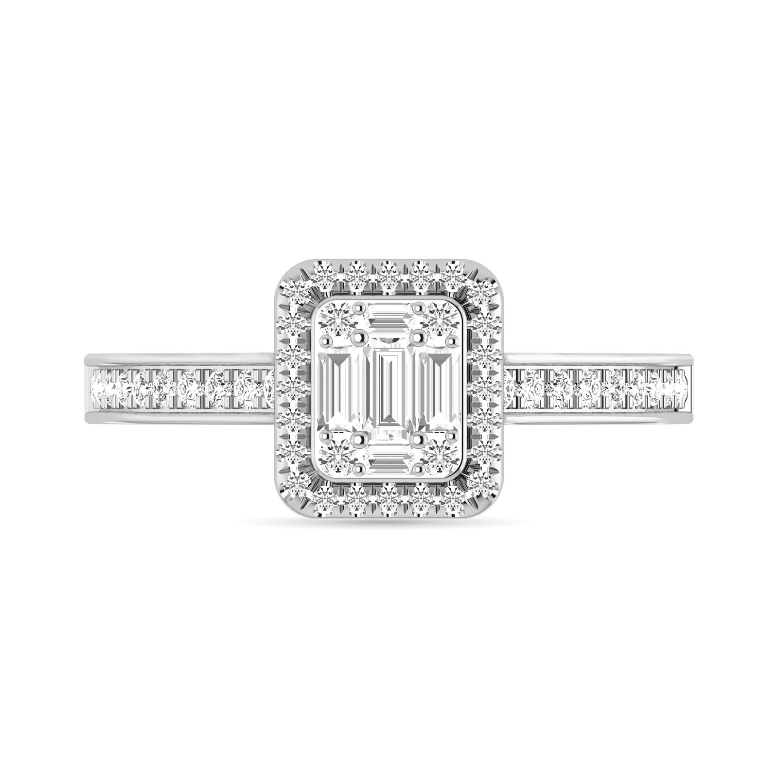 Diamond 1/2 Ct.Tw. Engagement Ring in 14K White Gold: Diamond 1/2 Ct.Tw. Engagement Ring in 14K White Gold 14k White Gold Stone Color: G-h Stone Clarity: I1 Each ring is presented in standard size 6.5. Complimentary resizing is available between sizes 51