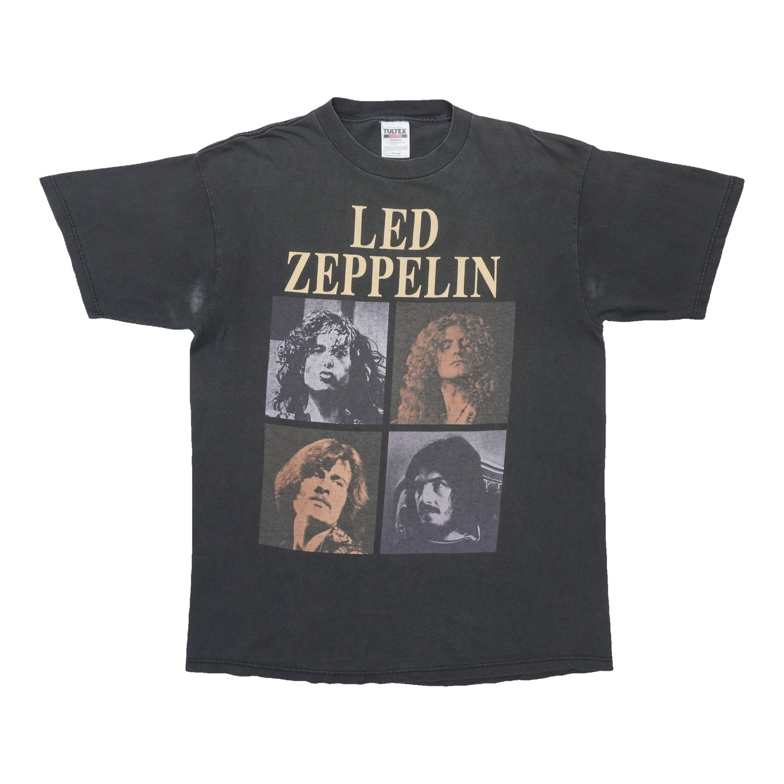 Vintage Led Zeppelin Black Cotton T Shirt XL 1990s: Vintage Led Zeppelin Black Cotton T Shirt XL 1990s Authentic vintage Led Zeppelin T-shirt from the 1990s. This original vintage shirt is not a modern reproduction. It is in good condition with no hole