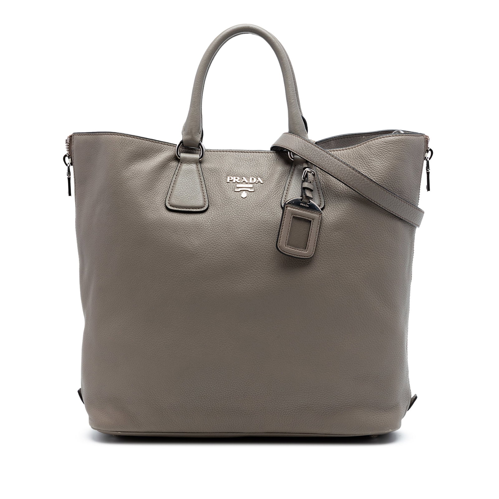 Prada Vitello Daino leather satchel with side zip shoulder strap (1 of 6)