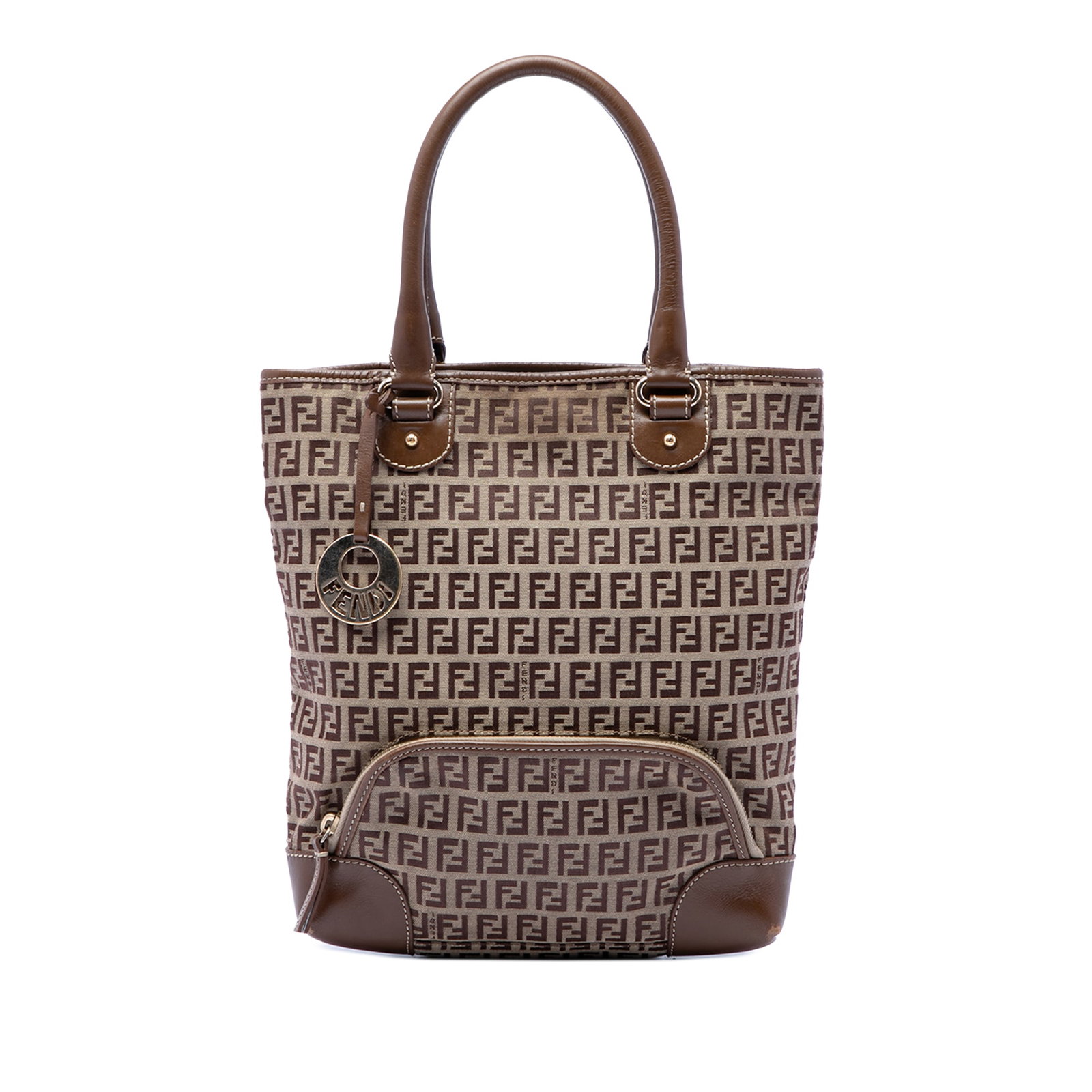 Fendi Zucchino Chef Tote Bag in Canvas with Front Zip Pocket (1 of 6)