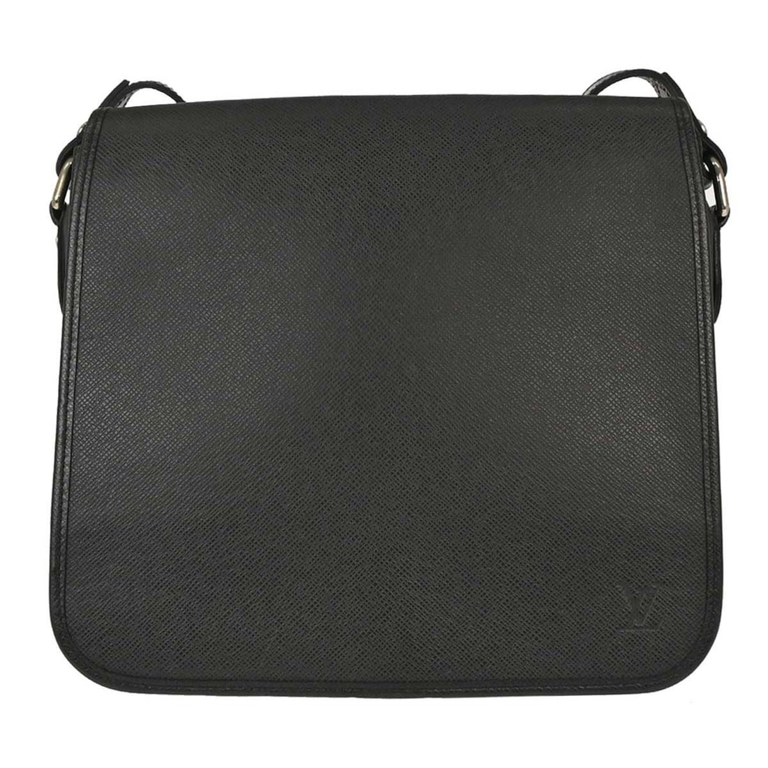 Louis Vuitton Andrei Messenger Bag Black Taiga Leather: Louis Vuitton Andrei Messenger Bag Black Taiga Leather Louis Vuitton Andrei Messenger in black leather, designed as a unisex messenger bag. It measures 27 cm x 21 cm x 8 cm and was made in France. The