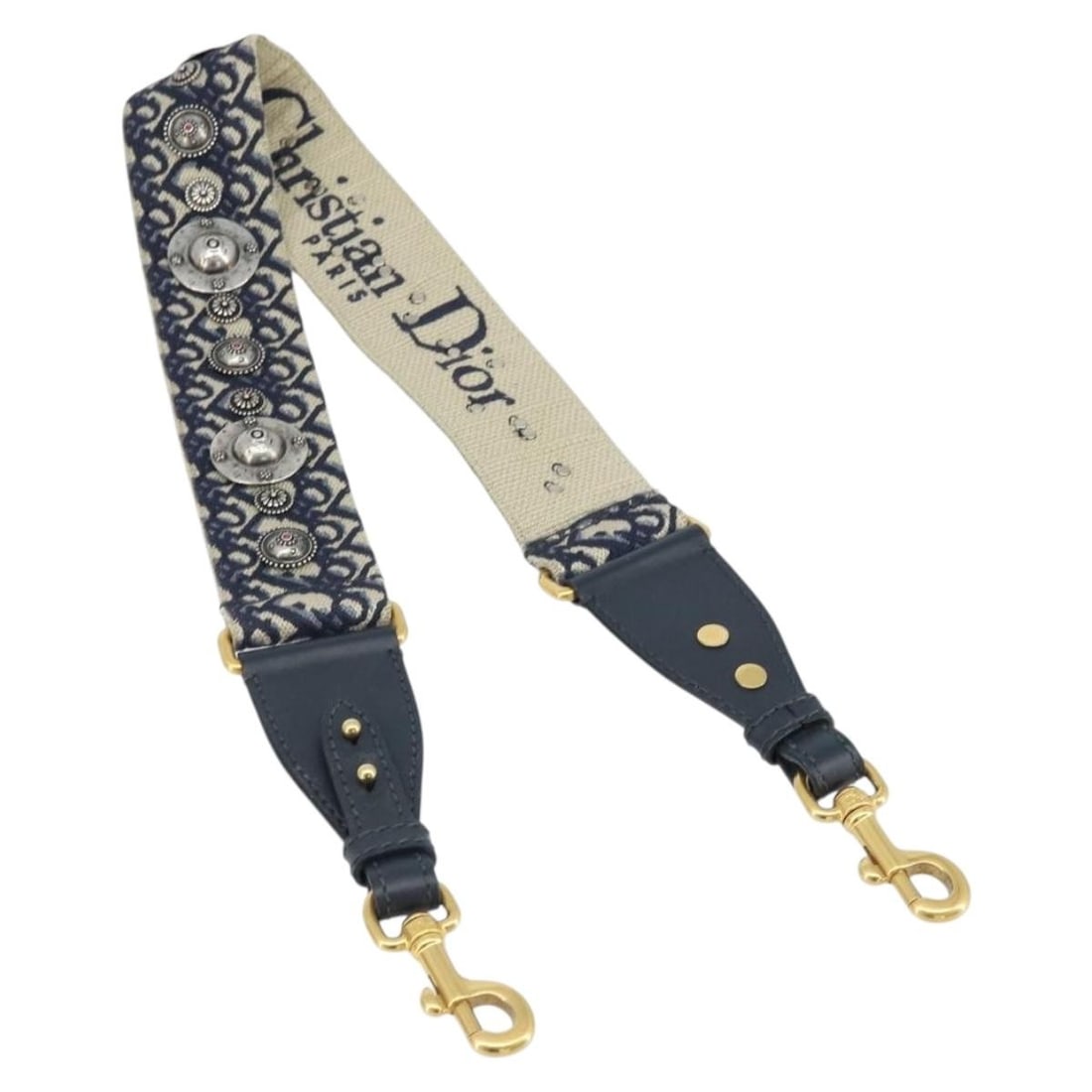 Christian Dior Trotter Navy Canvas Shoulder Strap 36.6in: Christian Dior Trotter Navy Canvas Shoulder Strap 36.6in Christian Dior shoulder strap in navy Trotter canvas, made in Italy. The strap measures approximately 2.0 inches (5 cm) in width and is offered