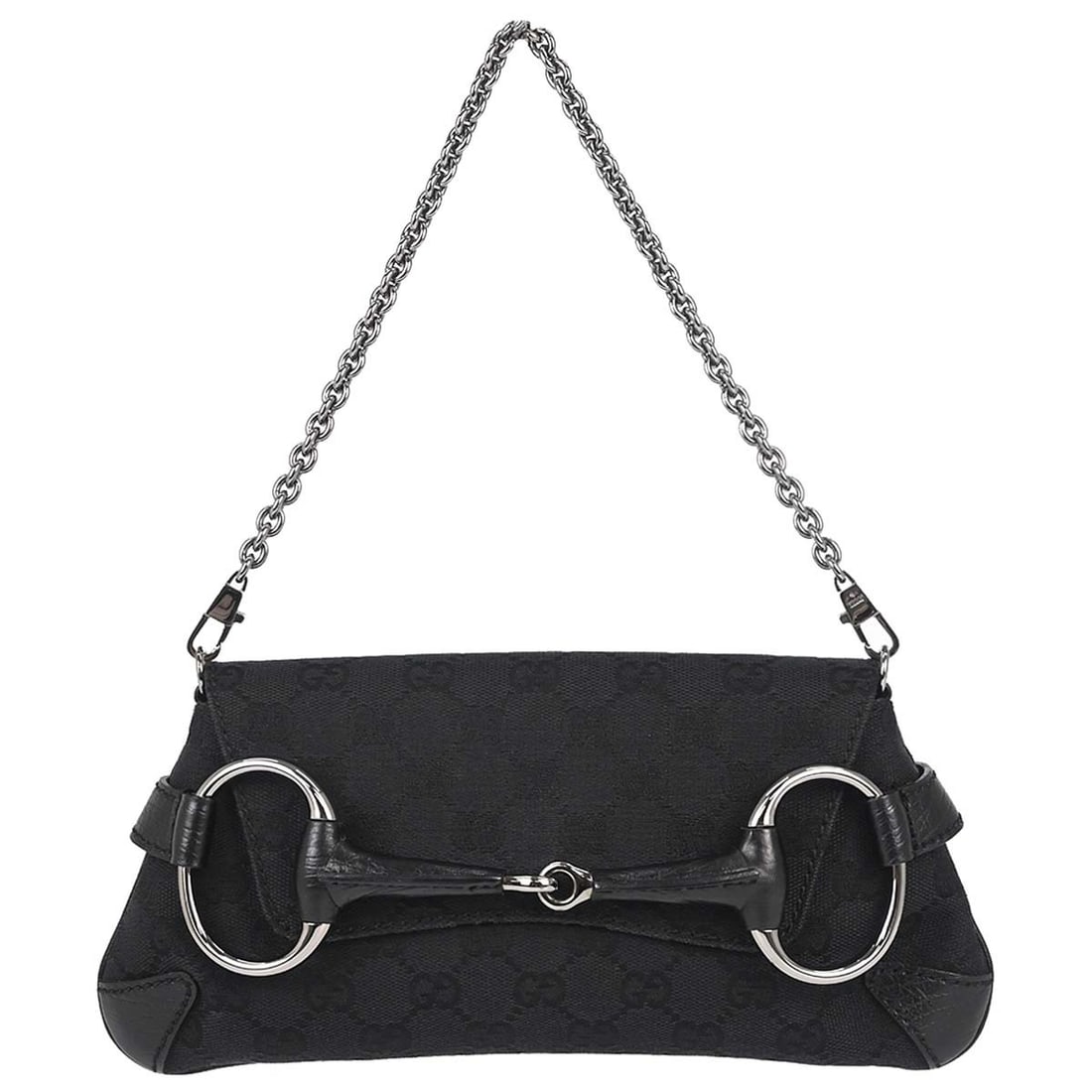 Gucci Horsebit Mini Top Handle Bag in Black GG Canvas (1 of 15)