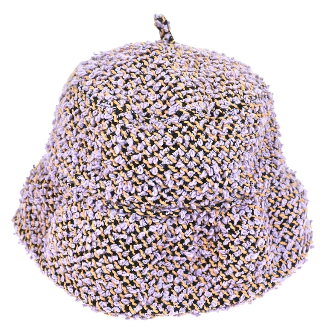 CHANEL 94A Purple Wool Bucket Hat Size 57 France: CHANEL 94A Purple Wool Bucket Hat Size 57 France Chanel women's bucket hat in purple wool blend with multicolor detailing. This casual style is marked 94A and made in France. It is listed in very good