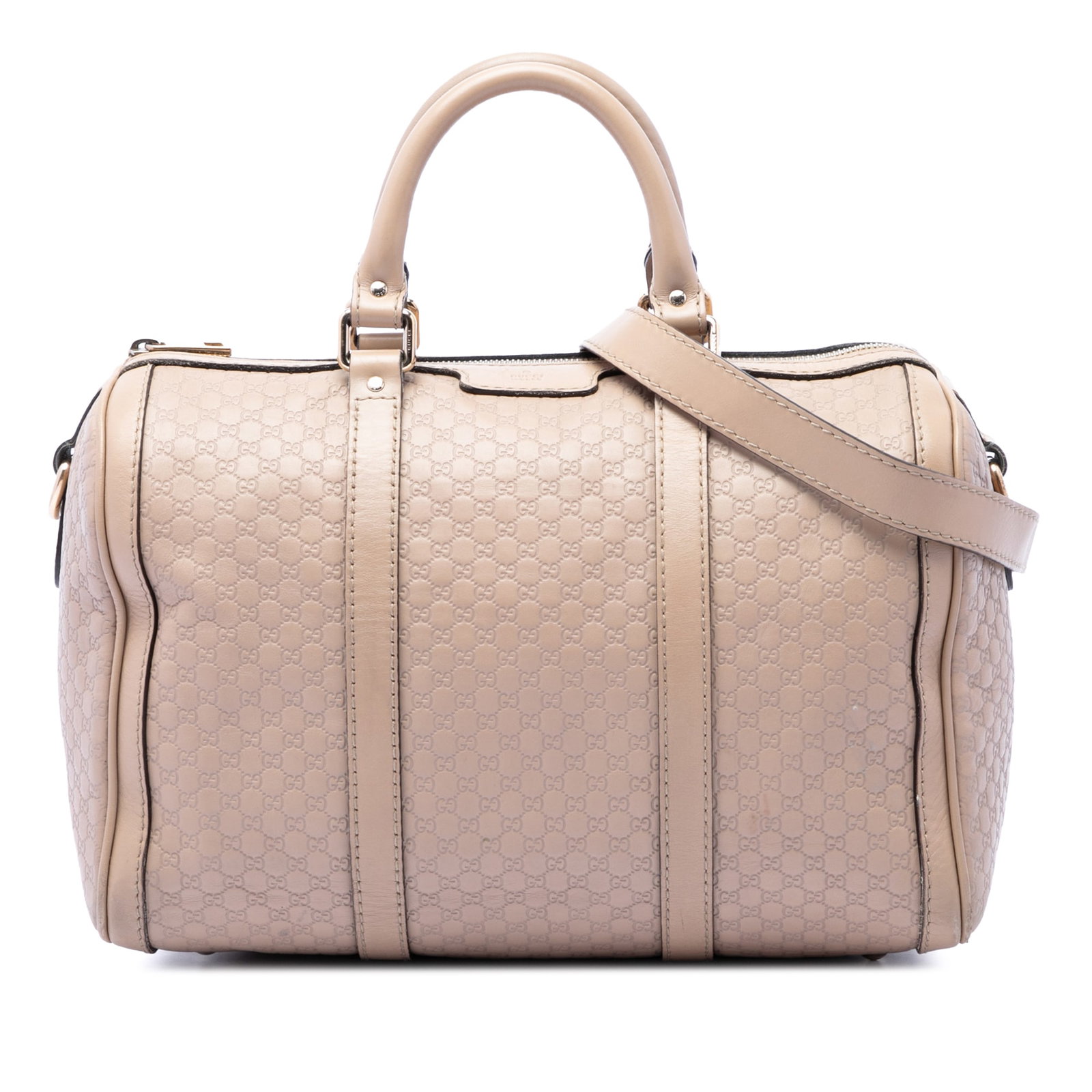 Gucci Joy Boston satchel in brown Microguccissima leather: Gucci Joy Boston satchel in brown Microguccissima leather Gucci Medium Microguccissima Joy Boston bag in brown embossed leather with rolled leather handles, a detachable flat leather strap, top zip cl