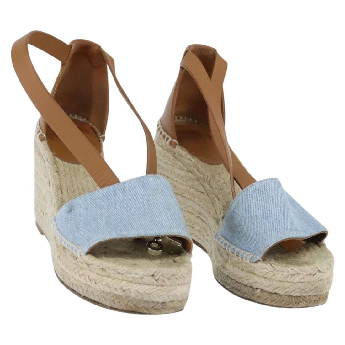 HERMES Tipoli Beige Leather Espadrilles Shoes Auth BA6845 (1 of 11)