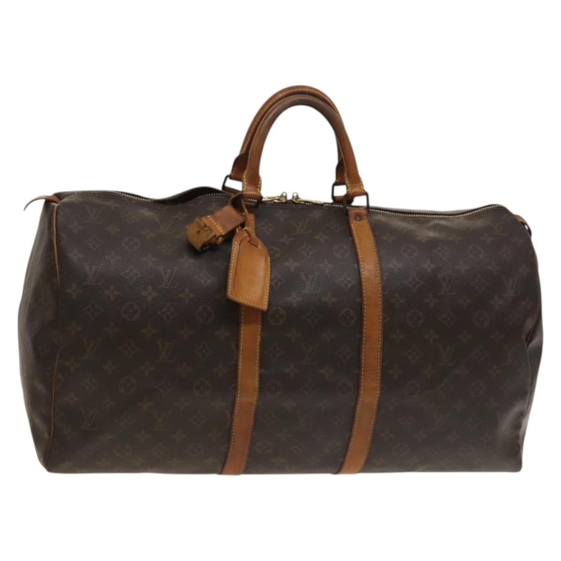 Louis Vuitton M41424 Keepall 55 Monogram Canvas Boston Bag: Louis Vuitton M41424 Keepall 55 Monogram Canvas Boston Bag Authentic Louis Vuitton Keepall 55 Boston bag in Monogram canvas, made in France. This women's travel bag includes a name tag and Powanie. Co