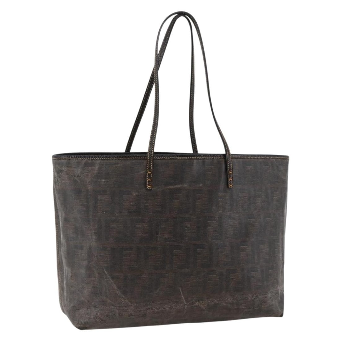 FENDI Zucca Canvas Black Brown Women Tote Bag Italy: FENDI Zucca Canvas Black Brown Women Tote Bag Italy This FENDI Zucca Canvas Tote Bag features the iconic black and brown Zucca pattern, crafted from durable canvas. Designed for women, it offers a spa