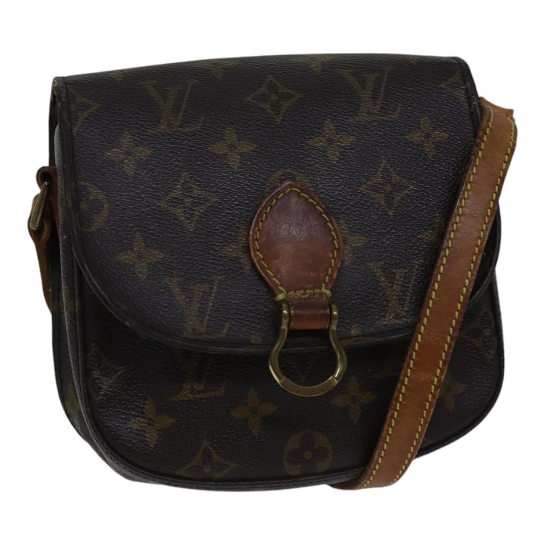 Louis Vuitton Saint Cloud PM Monogram Canvas Shoulder Bag M51244 France: Louis Vuitton Saint Cloud PM Monogram Canvas Shoulder Bag M51244 France This Louis Vuitton Monogram Saint Cloud PM shoulder bag features the iconic Monogram Canvas exterior in classic brown tones. Des