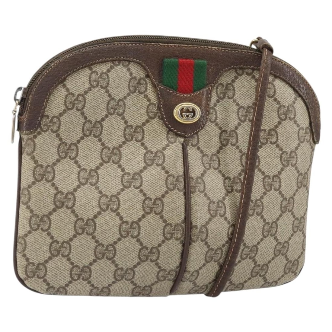 Gucci 904 02 047 GG Supreme Web Shoulder Bag Beige Gold: Gucci 904 02 047 GG Supreme Web Shoulder Bag Beige Gold Authentic Gucci GG Supreme Web Sherry Line shoulder bag in beige and gold. This women's bag is made in Italy and features PVC leather with GG ca