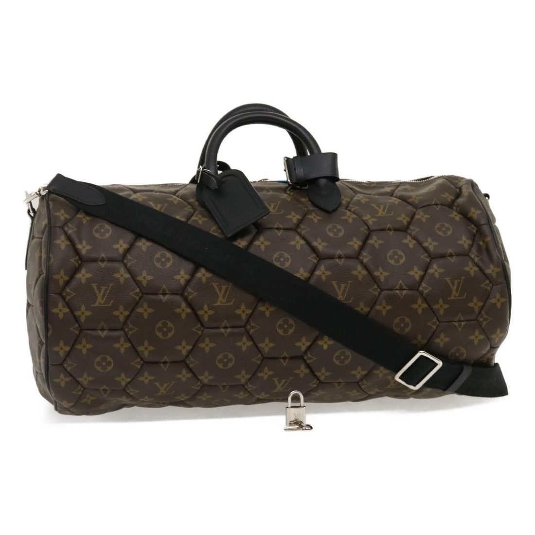 Louis Vuitton Monogram Macassar Neo Hexagon Boston Bag M40398 with Accessories: Louis Vuitton Monogram Macassar Neo Hexagon Boston Bag M40398 with Accessories This Louis Vuitton Monogram Macassar Neo Sporty Hexagon Boston Bag, model M40398, features the classic monogram canvas ex