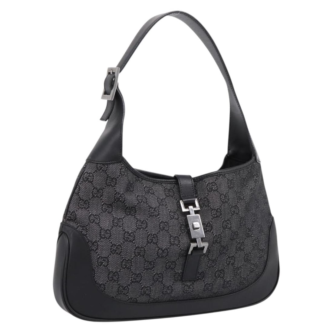 Gucci 00963 Jackie Shoulder Bag in Black GG Canvas (1 of 18)