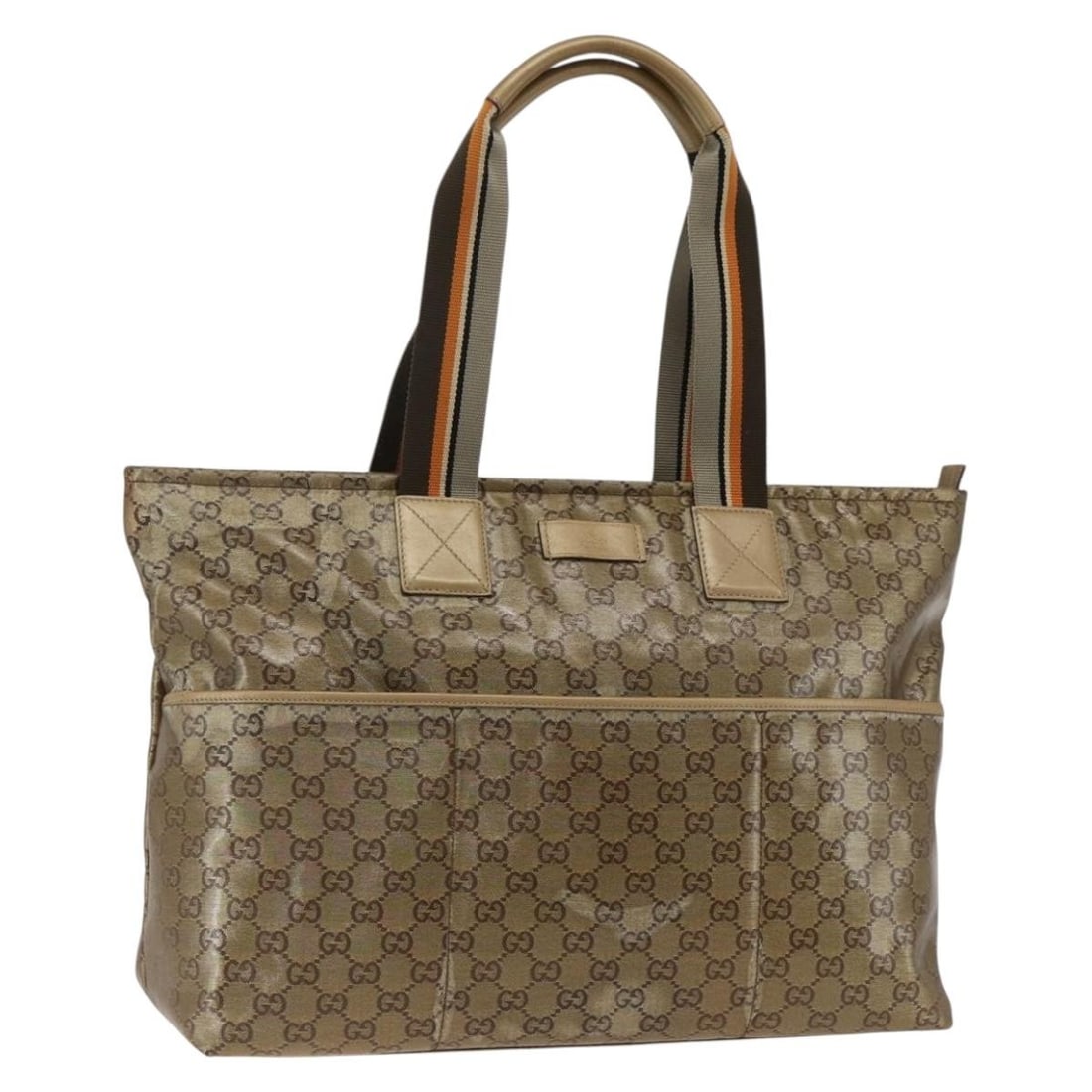 GUCCI 155524 GG Crystal beige coated canvas tote bag: GUCCI 155524 GG Crystal beige coated canvas tote bag Gucci GG Crystal tote bag in beige coated canvas. This women's tote is made in Italy and features a spacious everyday silhouette with a handle drop