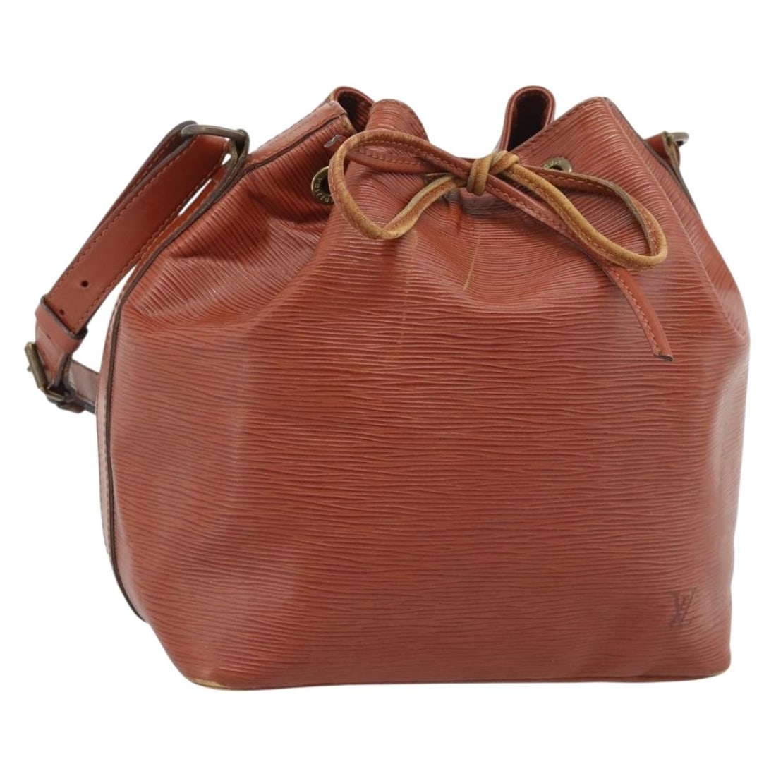 Louis Vuitton M44103 Petit Noe Epi Leather Shoulder Bag Brown: Louis Vuitton M44103 Petit Noe Epi Leather Shoulder Bag Brown Louis Vuitton Petit Noe shoulder bag in brown Epi leather. This women's bag is made in France and features a classic bucket-style silhouet