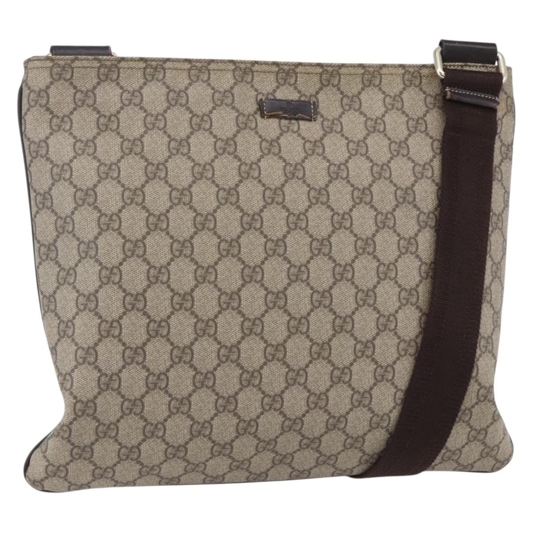 GUCCI GG Supreme Beige Gold Shoulder Bag 201446 Auth Italy: GUCCI GG Supreme Beige Gold Shoulder Bag 201446 Auth Italy This authentic GUCCI GG Supreme Shoulder Bag showcases a chic and timeless design, crafted in Italy. The exterior features the iconic GG Canv