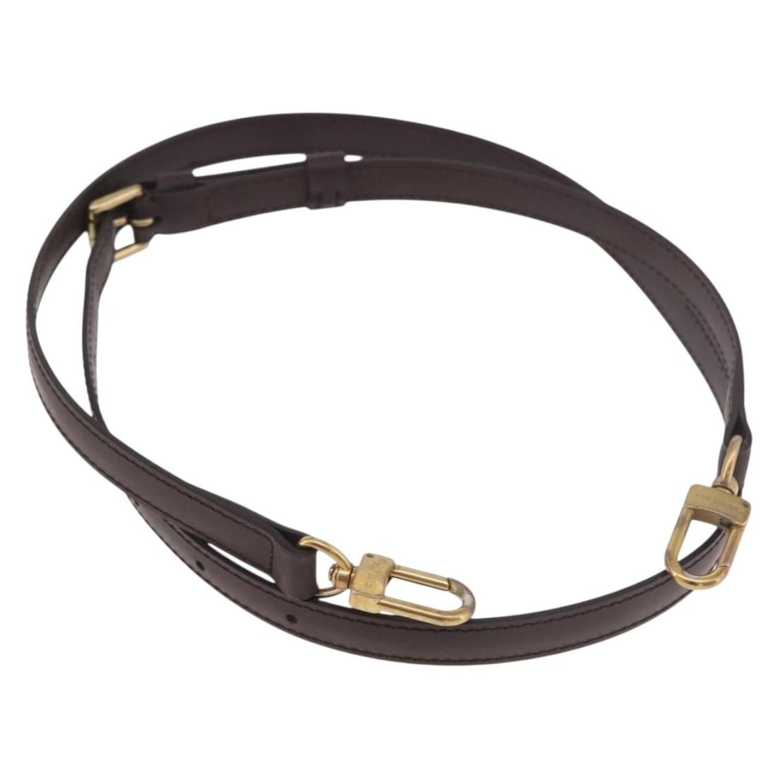 Louis Vuitton Damier Ebene Brown Adjustable Shoulder Strap 37-44.1 in: Louis Vuitton Damier Ebene Brown Adjustable Shoulder Strap 37-44.1 in Authentic Louis Vuitton adjustable shoulder strap in brown Damier Ebene canvas. This replacement strap shows visible wear from use