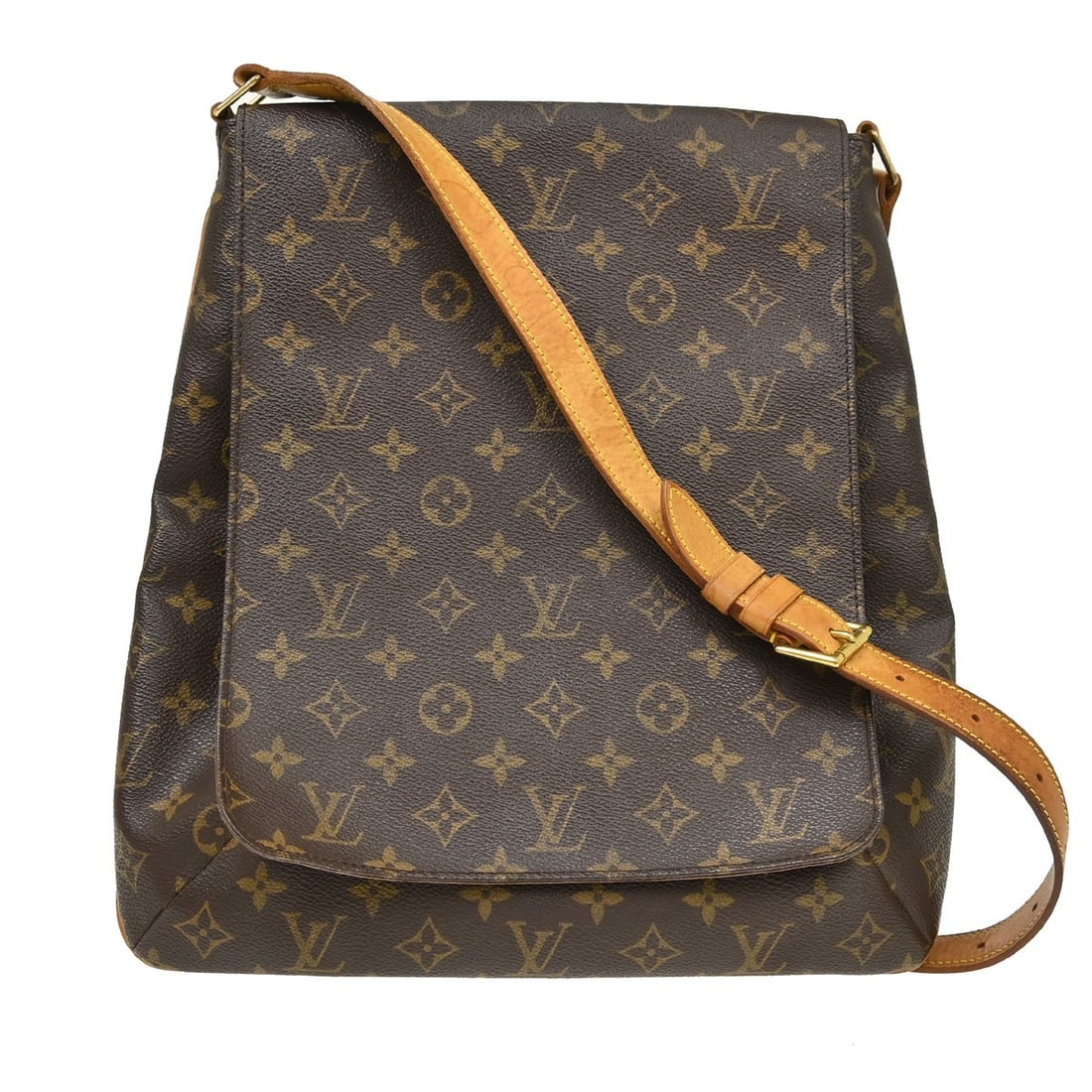 Louis Vuitton Musette Monogram Canvas Shoulder Bag M51256 Spain: Louis Vuitton Musette Monogram Canvas Shoulder Bag M51256 Spain Vintage Louis Vuitton Musette shoulder bag in brown monogram canvas with leather strap and zip closure. The bag features a canvas lining