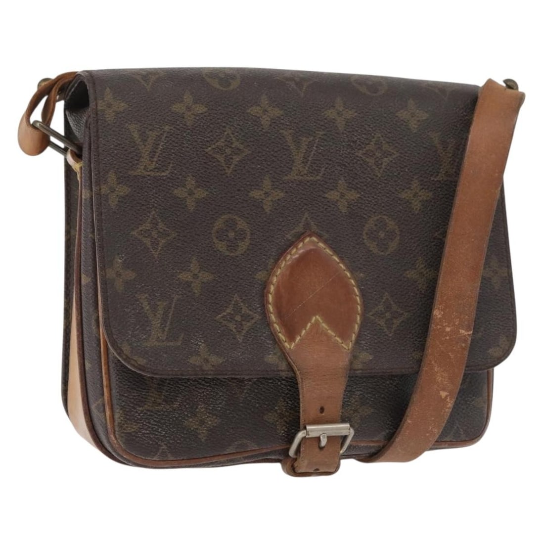 Louis Vuitton M51253 Cartouchiere MM Monogram Canvas Shoulder Bag: Louis Vuitton M51253 Cartouchiere MM Monogram Canvas Shoulder Bag Louis Vuitton Monogram Cartouchiere MM shoulder bag in Monogram Canvas, made in France. The bag measures approximately 21 cm W x 20 cm