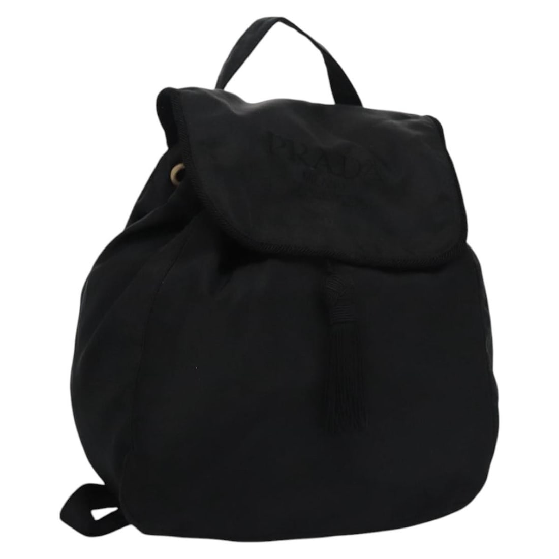PRADA Black Nylon Backpack Made in Italy: PRADA Black Nylon Backpack Made in Italy PRADA women's backpack in black nylon, made in Italy. The bag measures approximately 20 cm x 20 cm x 10 cm (7.9 x 7.9 x 3.9 inches). It is offered with only th