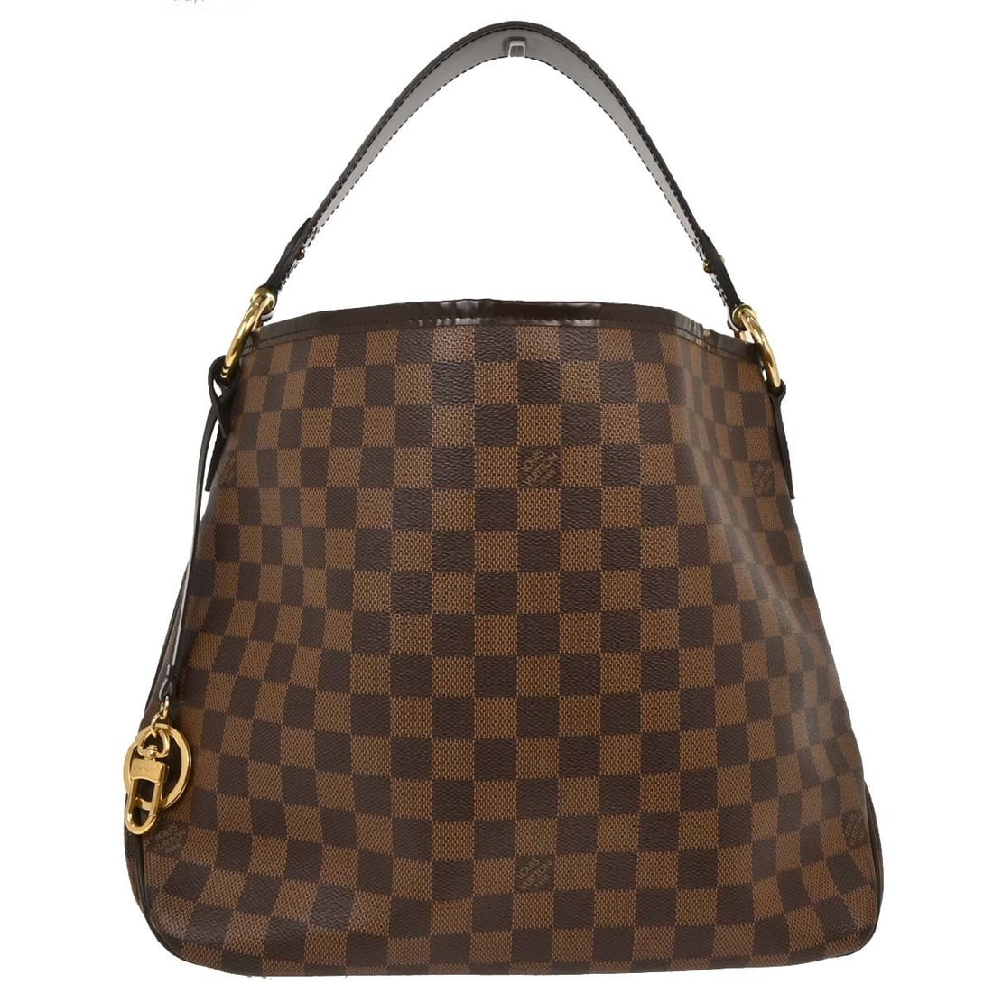 Louis Vuitton Delightful PM Brown Damier Canvas Tote N41459: Louis Vuitton Delightful PM Brown Damier Canvas Tote N41459 Vintage Louis Vuitton Delightful PM tote handbag in brown Damier canvas with leather trim. This women's top-handle bag features logo accents