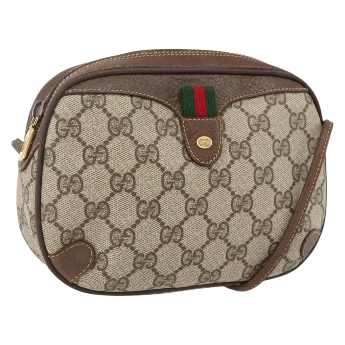 Gucci Sherry Line Beige Gold GG Supreme PVC Shoulder Bag 89 02 066: Gucci Sherry Line Beige Gold GG Supreme PVC Shoulder Bag 89 02 066 This is a GUCCI GG Supreme Web Sherry Line shoulder bag crafted from beige and gold PVC leather with GG canvas accents. Designed for 