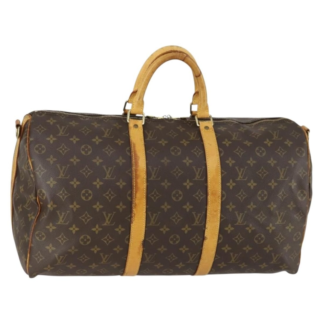 Louis Vuitton M41416 Keepall Bandouliere 50 Monogram Canvas Boston Bag: Louis Vuitton M41416 Keepall Bandouliere 50 Monogram Canvas Boston Bag Authentic Louis Vuitton Keepall Bandouliere 50 Boston bag in Monogram canvas. This travel bag is made in France and shows heavy s
