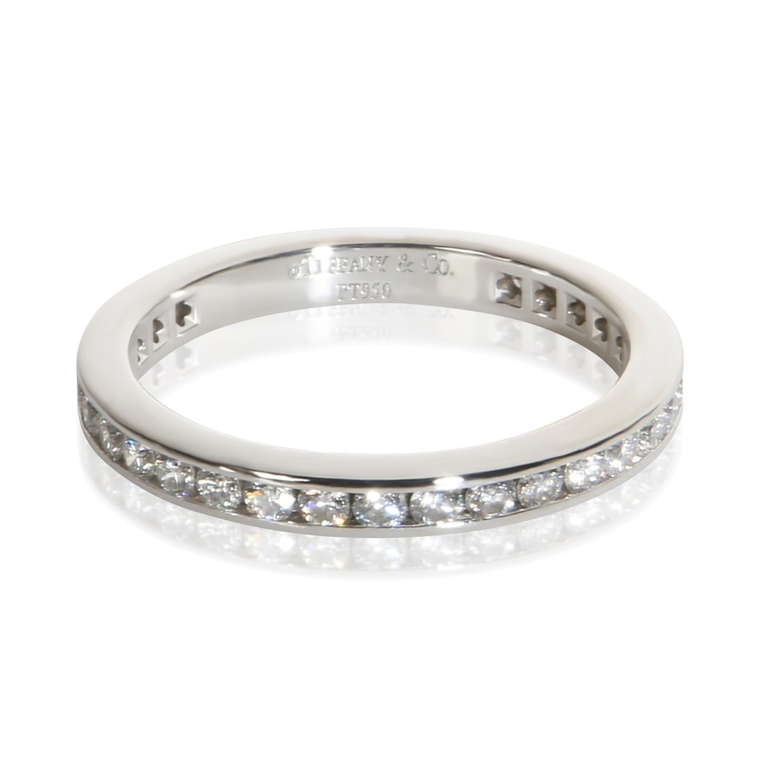 Tiffany & Co. Channel Set Eternity Platinum Diamond Band Ring Size 5 (1 of 5)