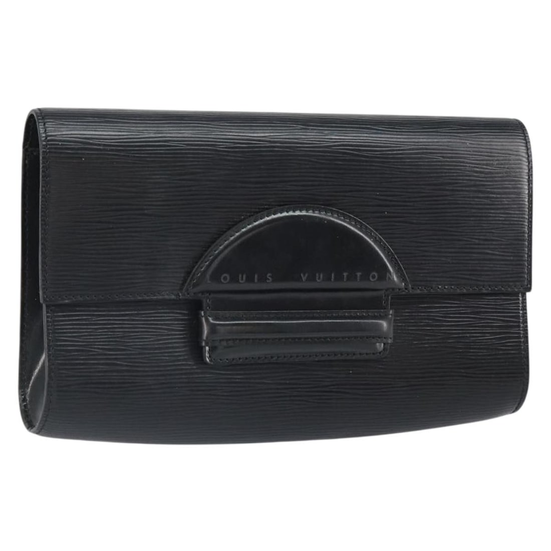 Black Epi Leather Chaillot Clutch by Louis Vuitton M52542: Black Epi Leather Chaillot Clutch by Louis Vuitton M52542 This Louis Vuitton Epi Chaillot clutch bag features a sleek black Epi leather exterior. The bag offers a compact design, making it suitable fo