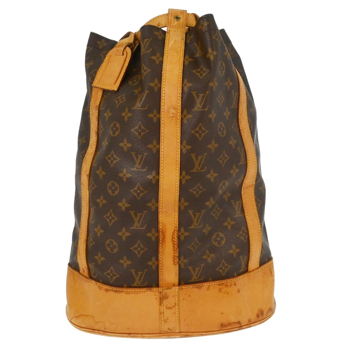 Louis Vuitton Randonnee GM Monogram Drawstring Shoulder Bag M42244: Louis Vuitton Randonnee GM Monogram Drawstring Shoulder Bag M42244 Vintage Louis Vuitton Randonnee GM drawstring shoulder bag in brown Monogram canvas with leather trim and an adjustable shoulder stra
