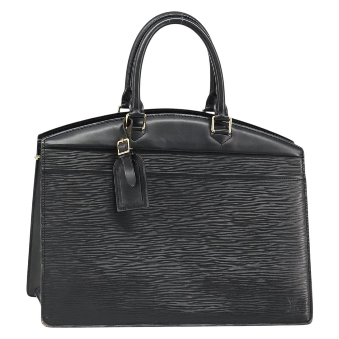 Louis Vuitton M48182 Riviera Black Epi Leather Handbag: Louis Vuitton M48182 Riviera Black Epi Leather Handbag Louis Vuitton Riviera handbag in black Epi leather. This women's handbag was made in France and features a structured silhouette with dual top ha