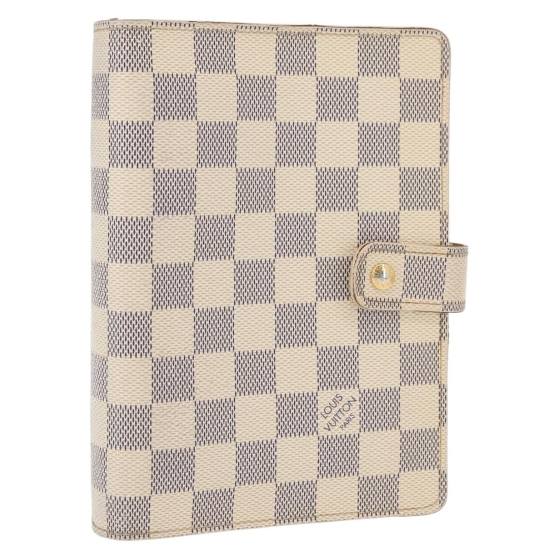 Louis Vuitton Agenda MM Day Planner Cover Damier Azur Canvas R20707: Louis Vuitton Agenda MM Day Planner Cover Damier Azur Canvas R20707 Louis Vuitton Damier Azur Agenda MM day planner cover in Damier Azur canvas. This France-made planner cover includes a dust bag and 