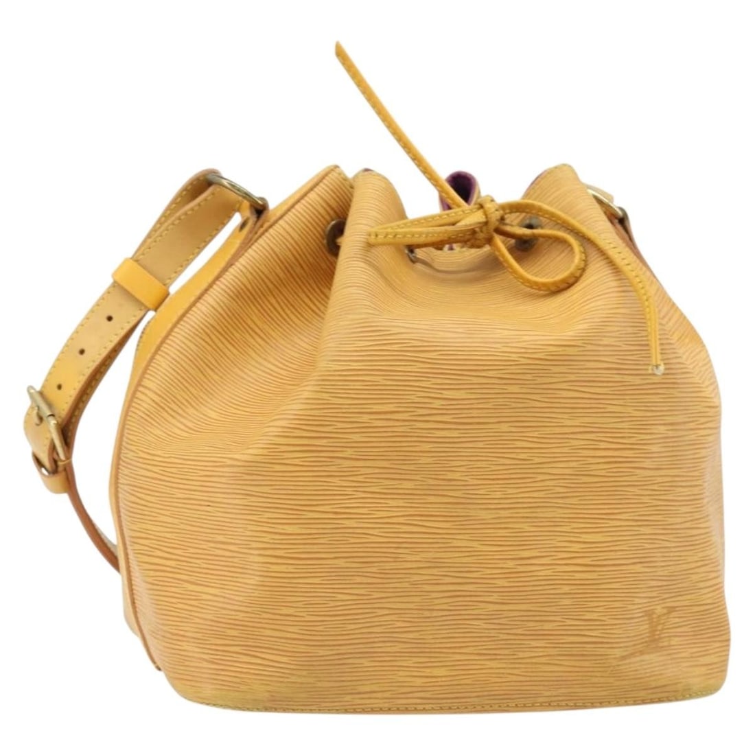 Louis Vuitton Petit Noe Yellow Epi Leather Shoulder Bag M44109: Louis Vuitton Petit Noe Yellow Epi Leather Shoulder Bag M44109 Louis Vuitton Petit Noe shoulder bag in yellow Epi leather. This women's bag was made in France and includes only the item shown, with no