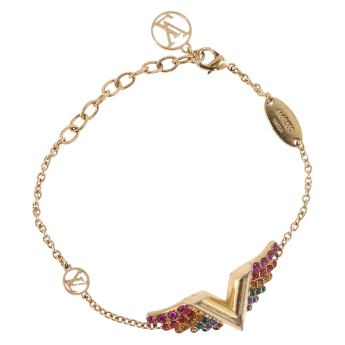 Louis Vuitton M69580 Brassley Essential V Gold Tone Bracelet: Louis Vuitton M69580 Brassley Essential V Gold Tone Bracelet Louis Vuitton Brassley Essential V California bracelet in gold tone metal, made in Italy. The bracelet has a total length of approximately 