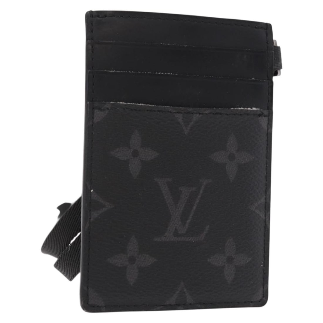 Louis Vuitton M61690 Monogram Eclipse Canvas Card Holder: Louis Vuitton M61690 Monogram Eclipse Canvas Card Holder Louis Vuitton Monogram Eclipse Card Case in Monogram Eclipse Canvas, made in Spain. This women's card case features a compact design measuring 