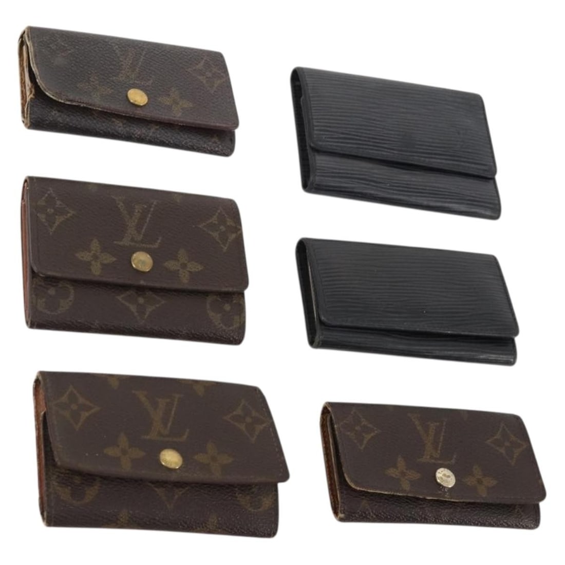 Louis Vuitton 6 Hook Key Case Monogram Canvas Black: Louis Vuitton 6 Hook Key Case Monogram Canvas Black Louis Vuitton key case in monogram canvas with a black colorway. This heavily used piece shows visible wear throughout, including loss of shape, rub