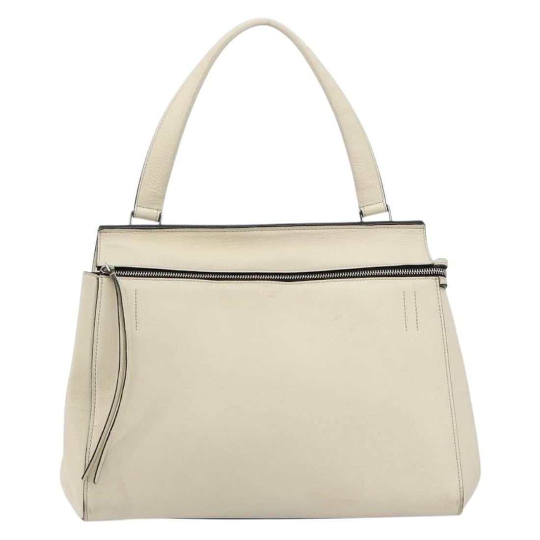 White Leather Celine Edge Bag: White Leather Celine Edge Bag This is a Celine Edge Bag crafted from leather in a white color. Designed for women, the bag features a spacious interior and a structured silhouette. Made in Italy, it s