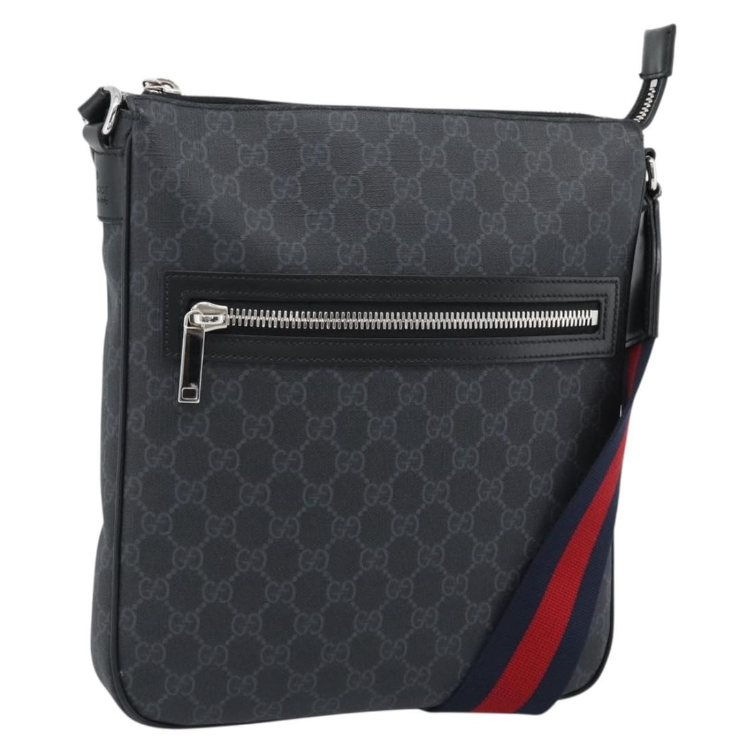 Gucci 792081 GG Supreme Sherry Line PVC shoulder bag black: Gucci 792081 GG Supreme Sherry Line PVC shoulder bag black Gucci GG Supreme Sherry Line shoulder bag in black and silver PVC leather with GG canvas. Made in Italy, this women's shoulder bag includes a