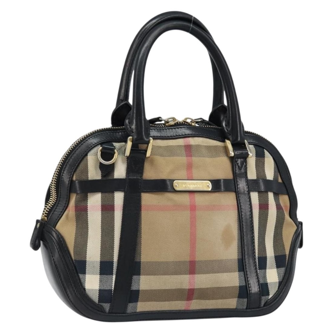 Burberry beige canvas handbag Nova Check gold tone trim: Burberry beige canvas handbag Nova Check gold tone trim Burberry Nova Check handbag in beige and gold canvas, made in Italy. This women's handbag is sold as photographed and does not include the origi