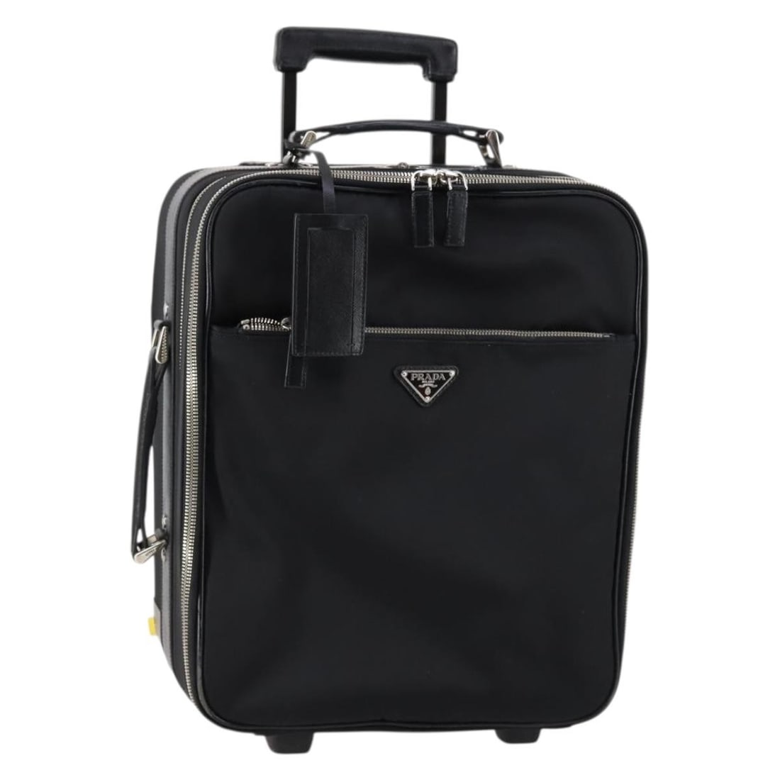 PRADA Nylon Suitcase Black Silver with Name Tag Pouch (1 of 18)