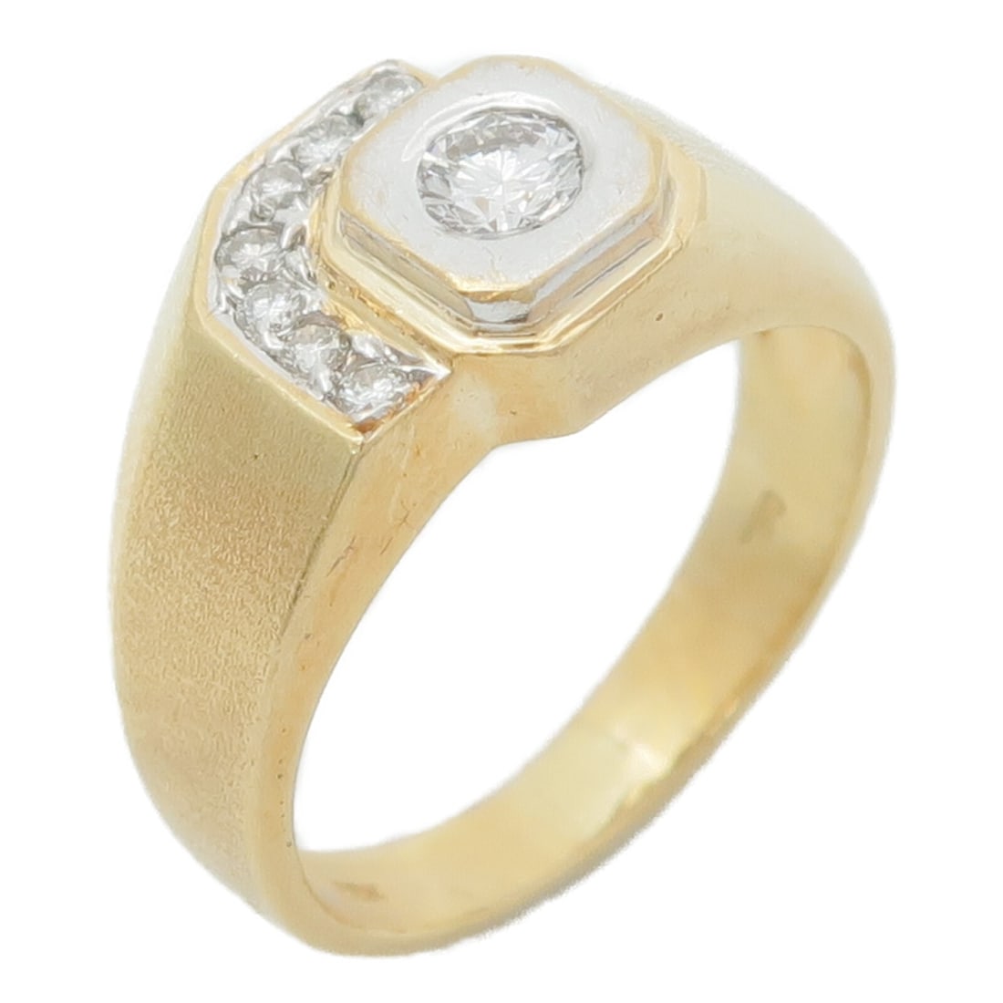 JEWELRY 18K Yellow and White Gold Diamond Ring Size 5.5 (1 of 8)